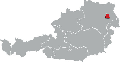 VIENNA map 
FEDERATE STATE of AUSTRIA 3d isometric map