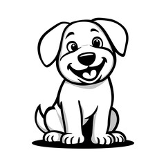 Fototapeta premium Dog vector design. Black and white dog vector graphics