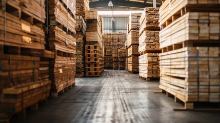 A warehouse full of wood pallets