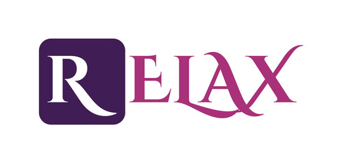 Parola RELAX  con sfondo colorato gradiente