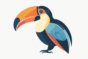 Fototapeta premium Pastel Toucan Design on White Background