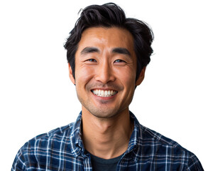 Obraz premium A young man smiling isolated transparent background