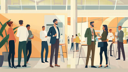 Confident entrepreneurs engaging in meaningful networking at a local business expo during daytime