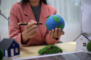 nature conservation concept Join the campaign to reduce global warming and preserve the environment in the future. Campaign to protect the environment environmental law Helps save electricity