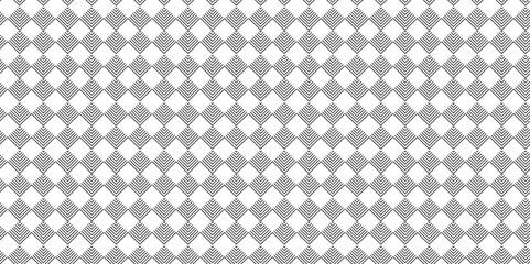 	
Overlapping Pattern Minimal diamond geometric waves backdrop abstract wave line. black seamless tile stripe overlap creative retro square line backdrop pattern white background.