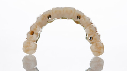 morphology of zircon prosthesis on a white background