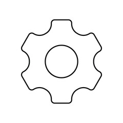 Setting gear icon isolated on white