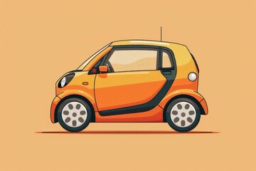 Obraz premium a simple electric car orange color
