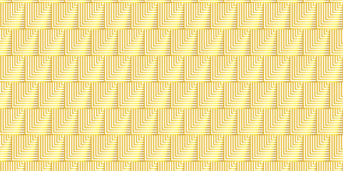 Minimal diamond vector overlapping Pattern geometric square wave line. gold color seamless tile stripe pattern geometric create retro square line pattern white background.