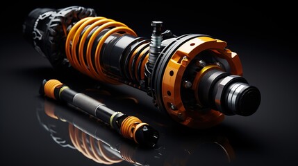 Orange and Black Car Shock Absorber