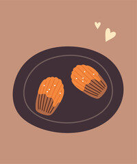 Illustration with Cookies at Caramel and Chocolate Taste