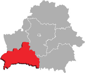 BREST map REGION of BELARUS 3d isometric map