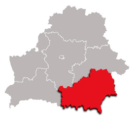GOMEL map REGION of BELARUS 3d isometric map