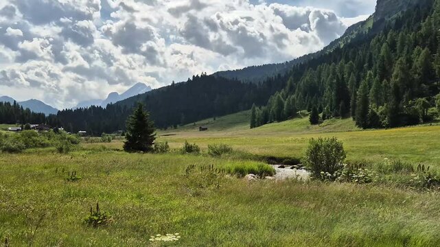 A view of Val Duron near Campitello di Fassa - Val di Fassa - Italy