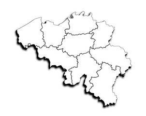 Fototapeta premium MAP OF BELGIUM WITH ITS PROVINCES AND POLITICAL ADMINISTRATIVE DIVISIONS