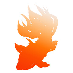 上から見た金魚が泳いでいるイラストのベクター画像