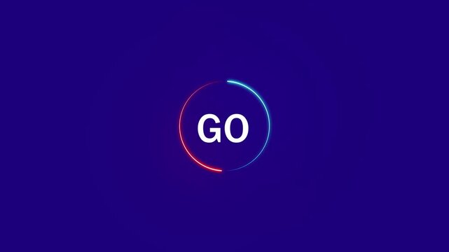 Go icon animation. Go text animation. Go logo animation.
