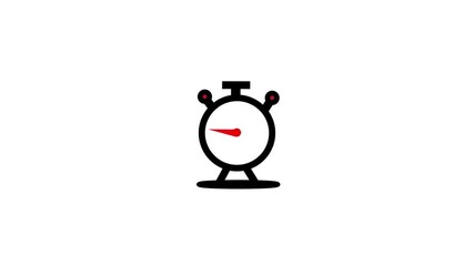 clock icon animation on white background.timelapse of spinning clock animation.