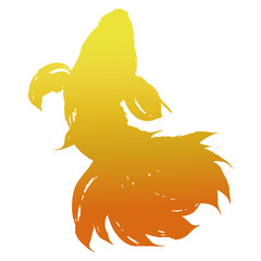 真上から見た金色の金魚のシルエットのベクター画像