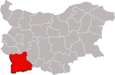 BLAGOEVGRAD map REGION of BULGARIA 3d isometric map