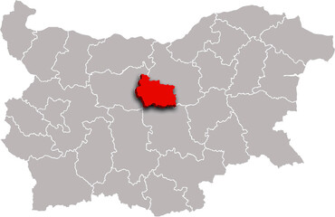 GABROVO map REGION of BULGARIA 3d isometric map