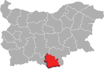 KARDZHALI map REGION of BULGARIA 3d isometric map