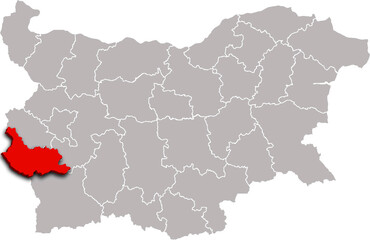 KYUSTENDIL map REGION of BULGARIA 3d isometric map