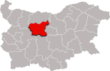 LOVECH map REGION of BULGARIA 3d isometric map
