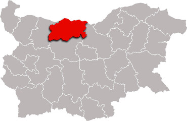 PLEVEN map REGION of BULGARIA 3d isometric map