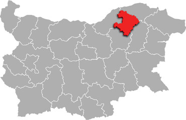 RAZGRAD map REGION of BULGARIA 3d isometric map