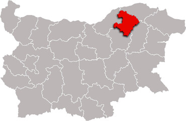 RAZGRAD map REGION of BULGARIA 3d isometric map