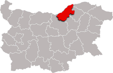 RUSE map REGION of BULGARIA 3d isometric map