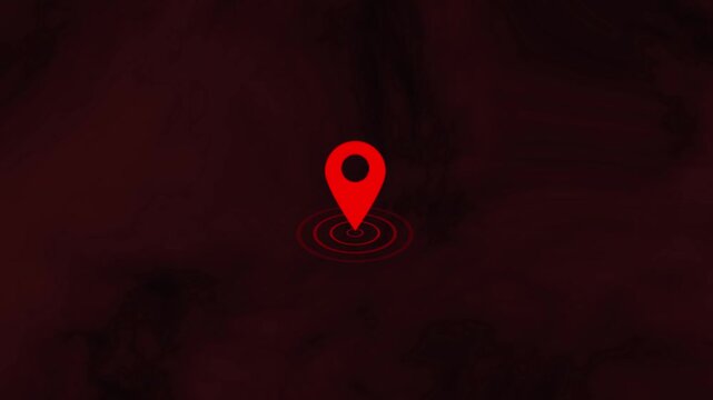 Animated in location icon. The concept of moving from one place to another.  