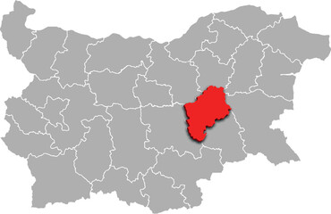 SLIVEN map REGION of BULGARIA 3d isometric map