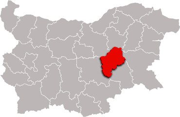 SLIVEN map REGION of BULGARIA 3d isometric map