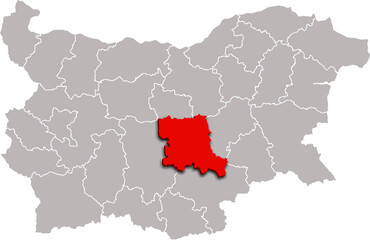 STARA ZAGORA map REGION of BULGARIA 3d isometric map