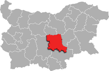 STARA ZAGORA map REGION of BULGARIA 3d isometric map