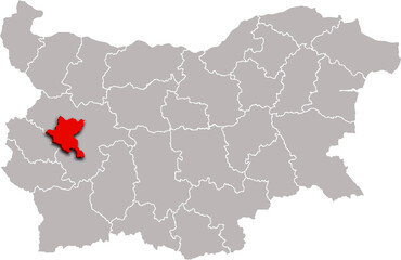 SZOFIJA map REGION of BULGARIA 3d isometric map