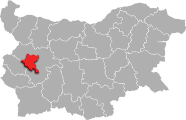 SZOFIJA map REGION of BULGARIA 3d isometric map