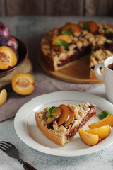 A piece of a plum cake