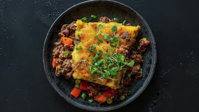 Delicious Homemade Shepherd's Pie with Fresh Herbs and Vegetables