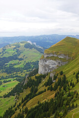 Fototapeta premium The view from Hoher Kasten mountain, the Swiss Alps 
