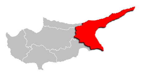 FAMAGUSTA MAP ADMINISTRATIVE DISTRICT OF CYPRUS 3D ISOMETRIC MAP