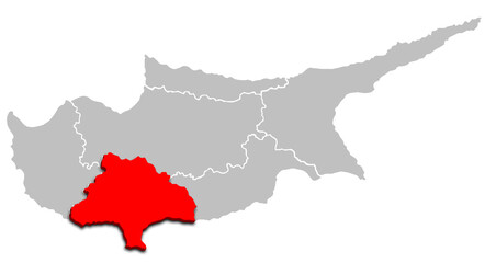 LIMASSOL MAP ADMINISTRATIVE DISTRICT OF CYPRUS 3D ISOMETRIC MAP