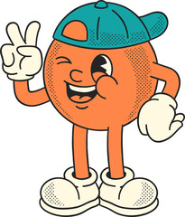 Orange Fruit Mascot Character