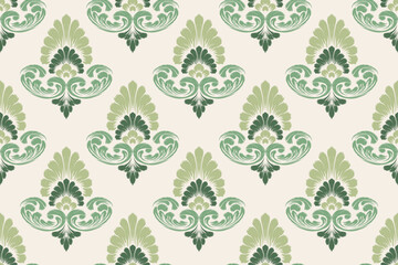 Obraz premium Floral embroidery design, ethnic pattern for background or tapestry. Ideas for designing patterns for textiles, batik, curtains, clothing or decorations. Vector illustration 