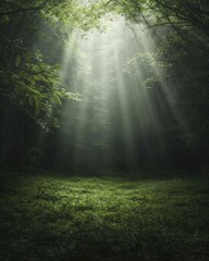 Fototapeta premium Mystical forest themes, highlighting the enchanting and mesmerizing elements of nature-inspired designs that transport you to a world of wonder and imagination.