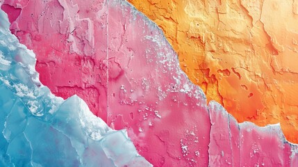 Naklejka premium Colorful abstract texture featuring pink, blue, and orange hues. Ideal for backgrounds and artistic designs.
