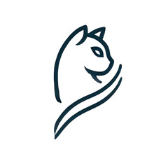 Naklejka premium Elegant Minimalist Cat Profile 