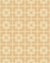 Decorative tan, beige and brown tiled geometric artwork with seamless repeating  pattern